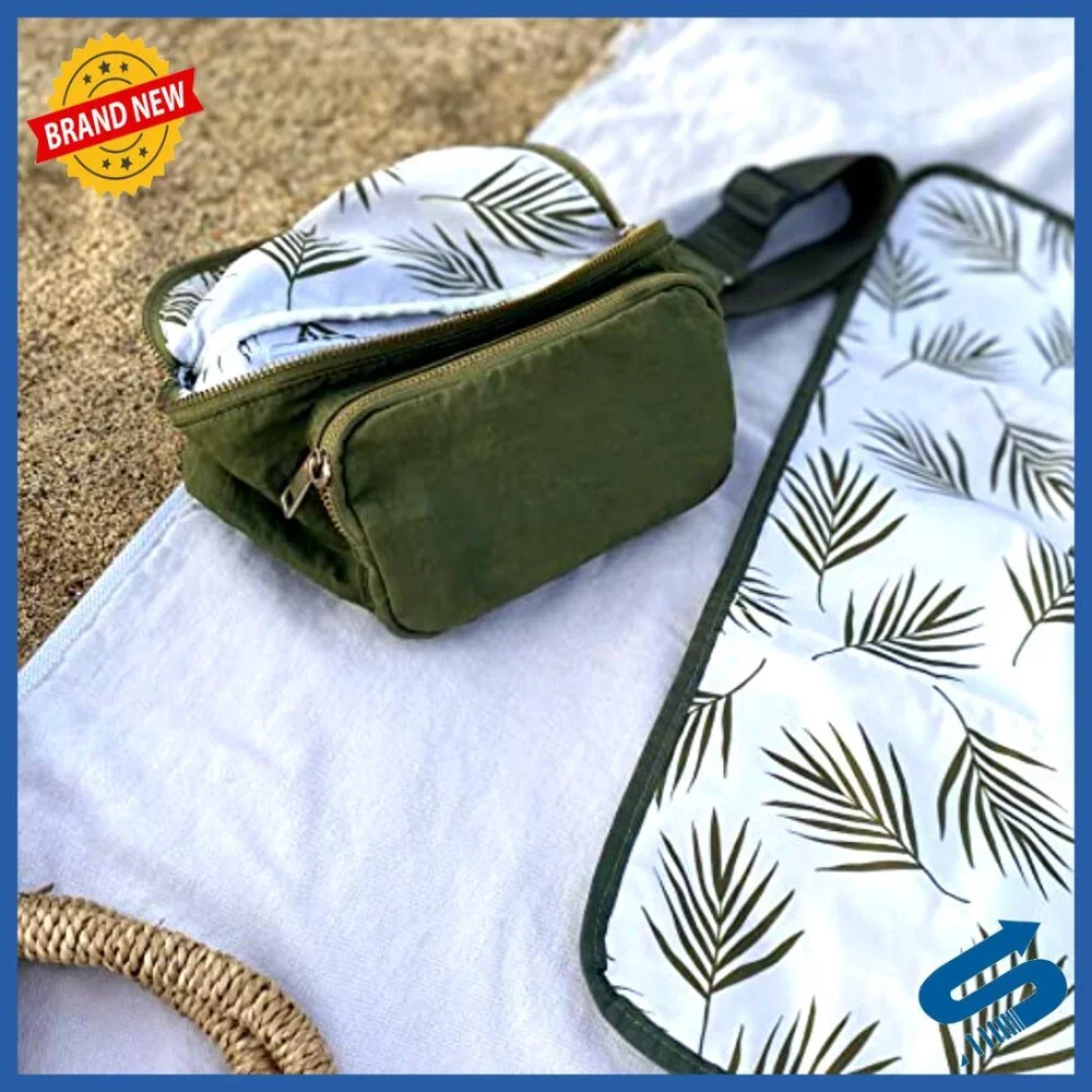 Small Diaper Bag Fanny Pack Crossbody with Waterproof Changing Pad